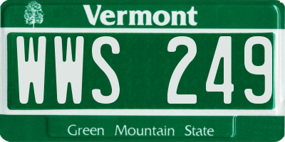 VT license plate WWS249