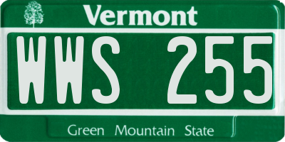 VT license plate WWS255