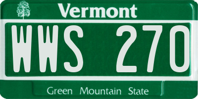 VT license plate WWS270