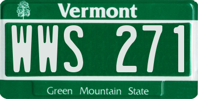 VT license plate WWS271