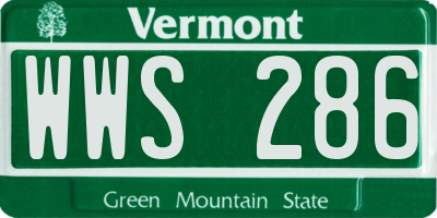 VT license plate WWS286