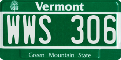 VT license plate WWS306