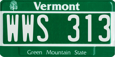 VT license plate WWS313
