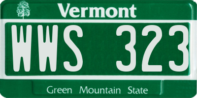 VT license plate WWS323