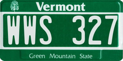 VT license plate WWS327