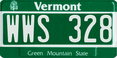 VT license plate WWS328