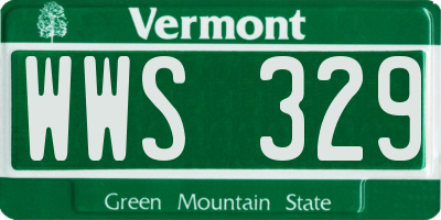 VT license plate WWS329