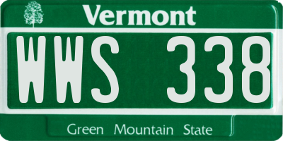 VT license plate WWS338