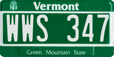 VT license plate WWS347