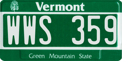 VT license plate WWS359