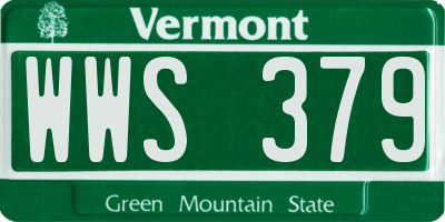 VT license plate WWS379