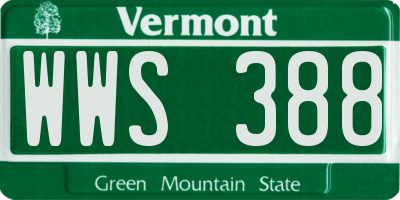 VT license plate WWS388