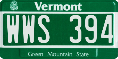 VT license plate WWS394