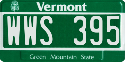 VT license plate WWS395