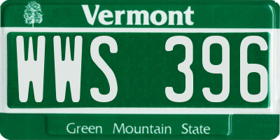VT license plate WWS396
