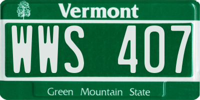 VT license plate WWS407