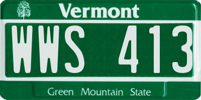 VT license plate WWS413