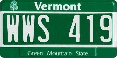 VT license plate WWS419
