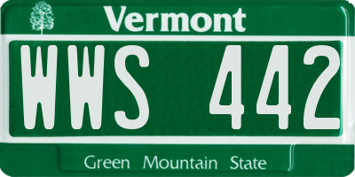 VT license plate WWS442