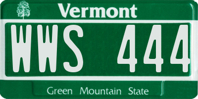 VT license plate WWS444