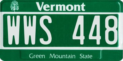 VT license plate WWS448
