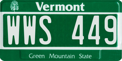 VT license plate WWS449
