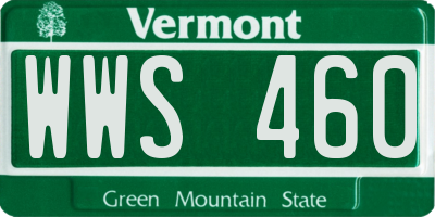 VT license plate WWS460