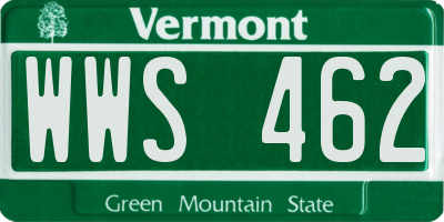 VT license plate WWS462