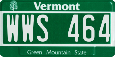 VT license plate WWS464