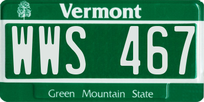 VT license plate WWS467