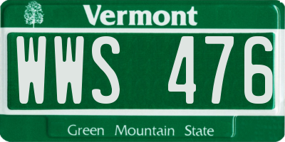 VT license plate WWS476