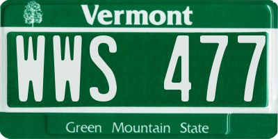 VT license plate WWS477