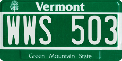 VT license plate WWS503