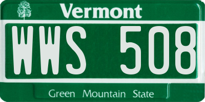 VT license plate WWS508