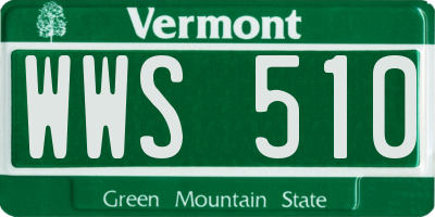 VT license plate WWS510