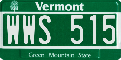 VT license plate WWS515