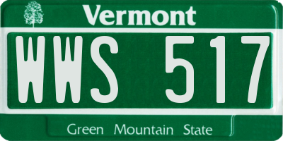 VT license plate WWS517