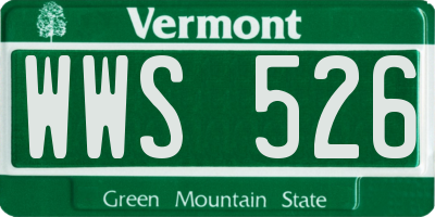VT license plate WWS526