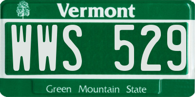 VT license plate WWS529