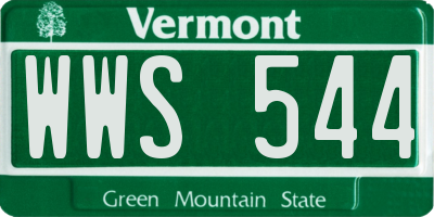 VT license plate WWS544