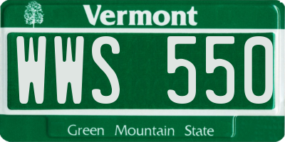 VT license plate WWS550