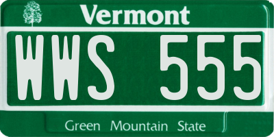 VT license plate WWS555