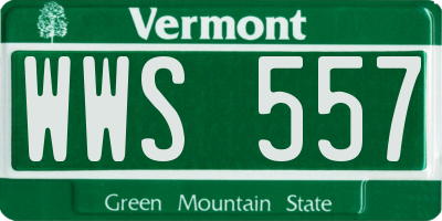 VT license plate WWS557