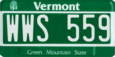 VT license plate WWS559