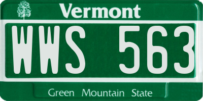 VT license plate WWS563