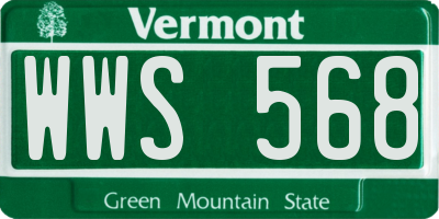 VT license plate WWS568