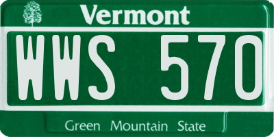 VT license plate WWS570