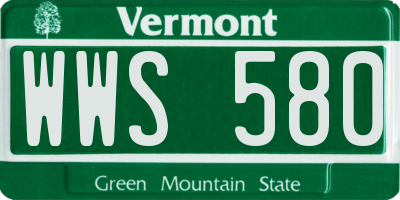 VT license plate WWS580
