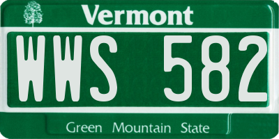 VT license plate WWS582