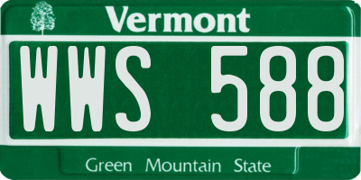 VT license plate WWS588